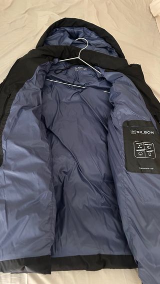 Abrigo largo acolchado negro Silbon