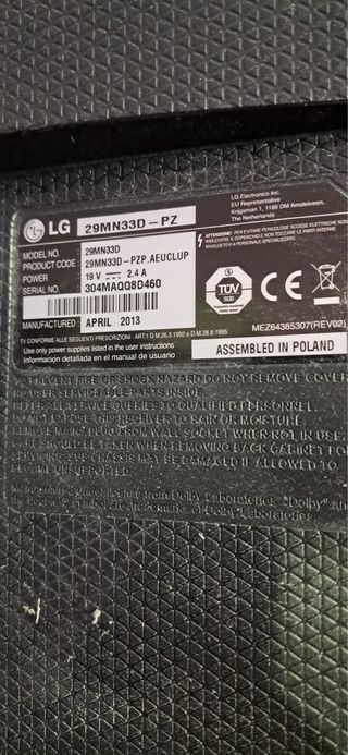 TV LG Negra con Soporte Pared HD 29MN33 29’’ (72cm