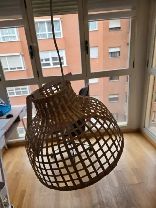 Lámpara de techo bambú natural