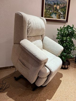 Sofá reclinable 3 plazas + 2 sillones tela beige