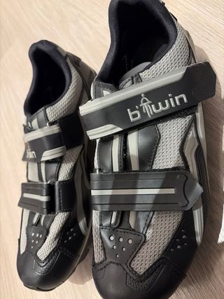 Zapatillas B'TWIN spinning negras y grises