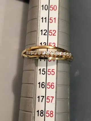 Anillo oro con circonitas chica nuevo
