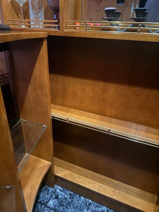 Mueble Bar Vintage Madera, Piel y Metal
