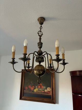 Lámpara de comedor bronce metal