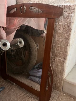 Espejo antiguo madera y cristal