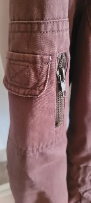 Parka Aviador Blanco Jeans Talla M