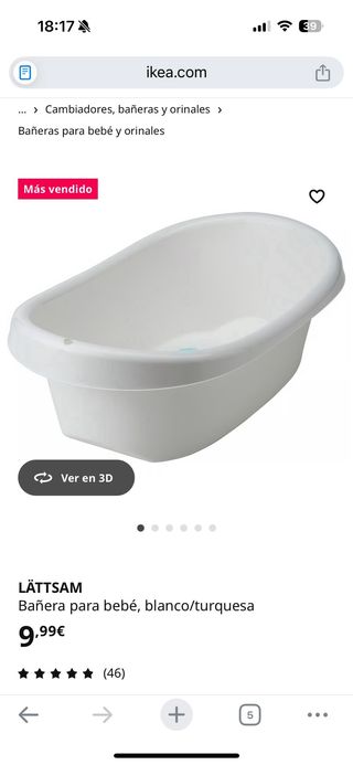 Cojín lactancia y bañera Ikea + regalo pañales