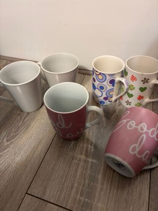 Lote de 6 tazas de cerámica