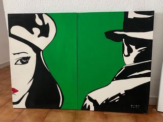 Quadri a olio su tela in stile Pop Art di una coppia 70x50