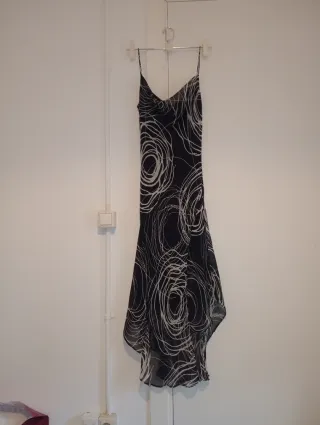 Vestido fiesta negro y blanco