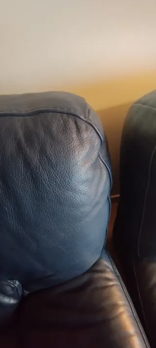 Sofá 2 plazas azul piel