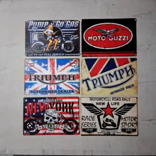 39Placas Retro marcas de moto Vintage