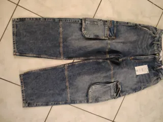 Jeans cargo uomo blu
