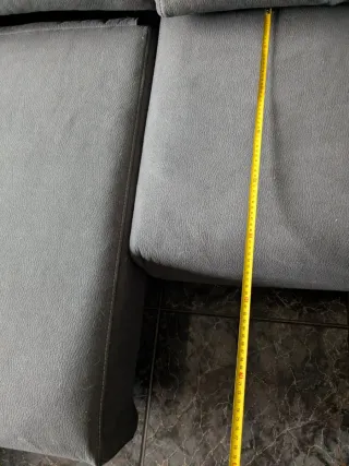 Chaiselongue gris tejido easy clean.3-4 plazas