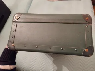 Valigetta vintage verde scuro bottiglia