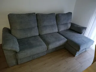 Sofá chaise longue gris
