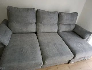 Sofá chaise longue gris