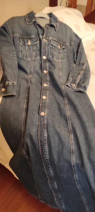 Vestido vaquero largo manga larga