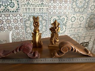 Conjunto Adornos Madera Tallada