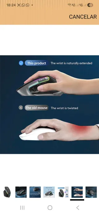 Ratón Sefdrert Ergonómico Inalámbrico