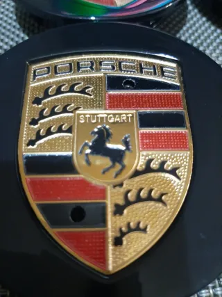 4 Tapas de Rueda Porsche Negro y Oro
