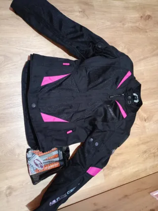 Chaqueta Moto Verano/Entretiempo Negra y Rosa