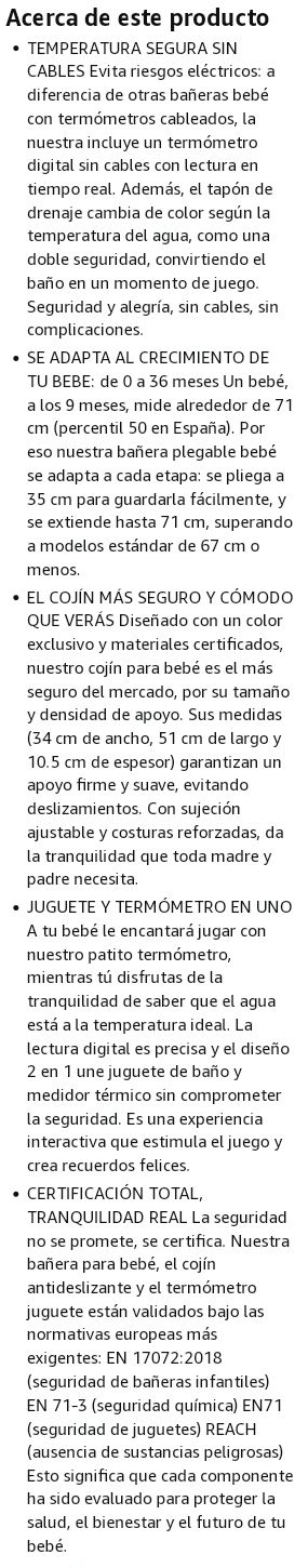 Bañera Plegable Bebé 0-36 Meses