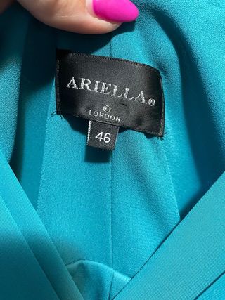 Vestido de fiesta azul verdoso