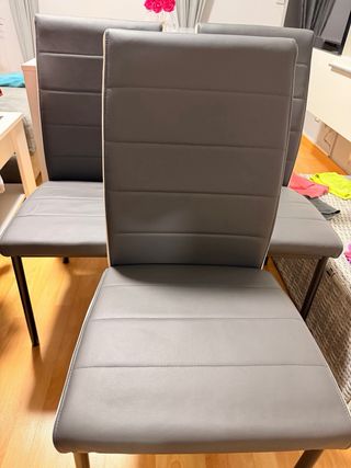 Mesa de comedor extensible blanca con 3 sillas