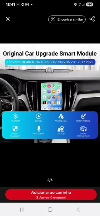 Kit Apple CarPlay Android Auto Volvo
