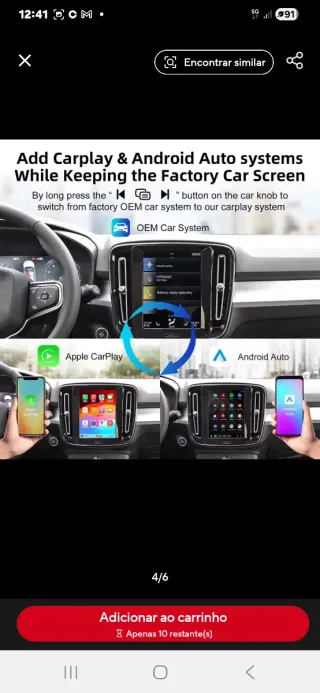 Kit Apple CarPlay Android Auto Volvo
