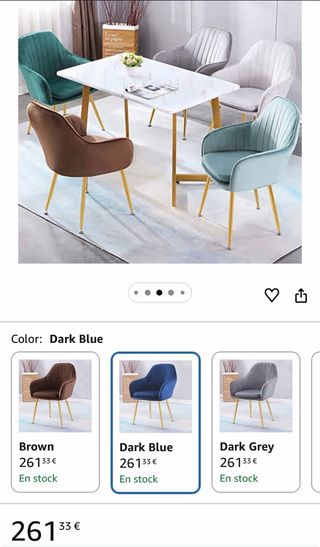 Sillón azul terciopelo patas doradas