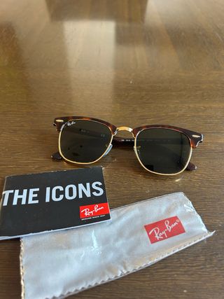 Gafas de Sol Ray-Ban Clubmaster Marrón/Dorado