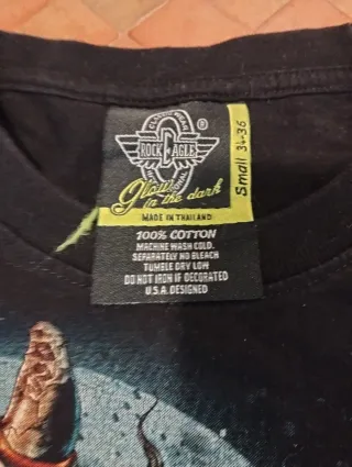 Camiseta Negra Vikingo Calavera Talla XS