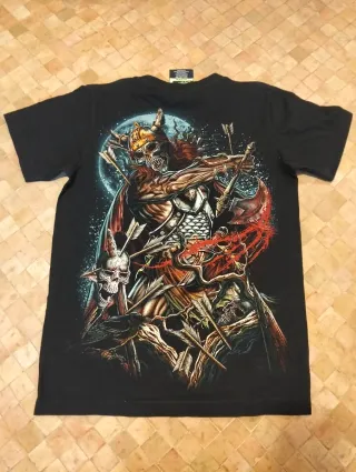 Camiseta Negra Vikingo Calavera Talla XS