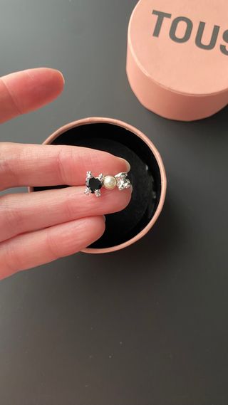 Pendientes Tous Corazón Negro y Perla