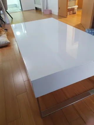 Mesa baja lacada blanca