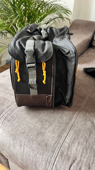 Alforjas moto semirrígidas negras y grises, 3 usos