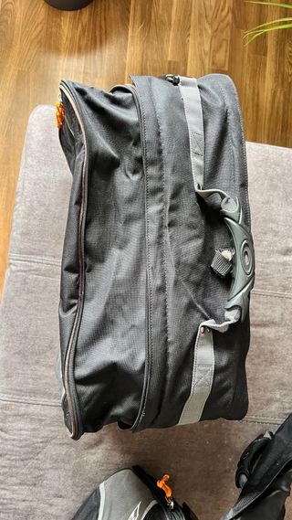 Alforjas moto semirrígidas negras y grises, 3 usos