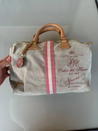 Bolso de mano Pedro del Hierro beige y rosa