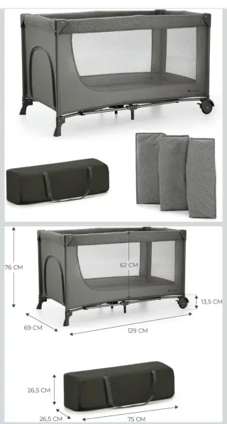 Cuna de viaje con colchón
