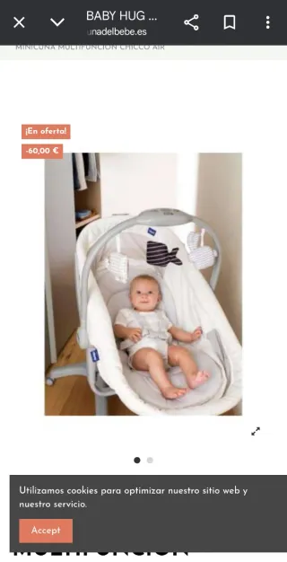 Moisés para bebé Chicco 4 en 1 gris