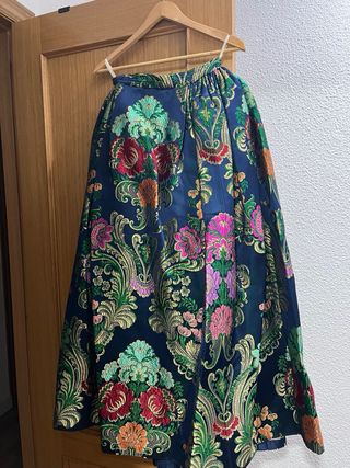 Traje de Fallera Talla 38 Azul Multicolor