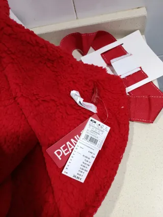 Manta Snoopy Fleece Blanca y Roja