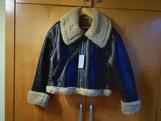 Chaqueta aviador marrón con borrego