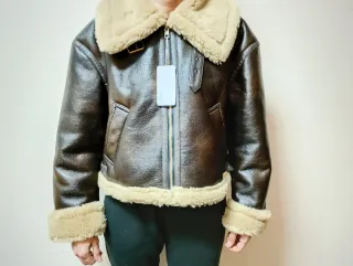 Chaqueta aviador marrón con borrego