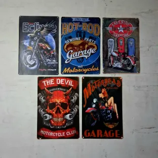 41Placa retro Motos Route 66 vintage