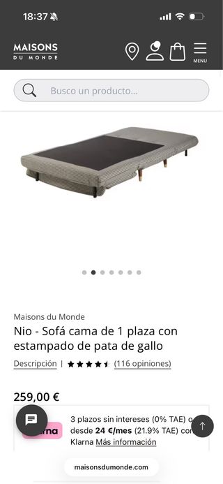 Sofá cama pata de gallo URGE!