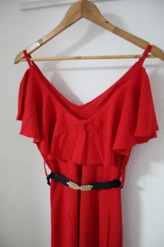 Mono rojo largo evento