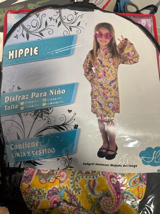 Disfraz Hippie Niña Talla 4-6 Años